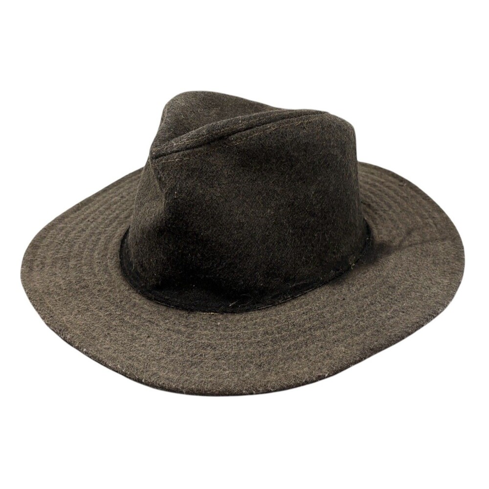 Dorfman Pacific Gray Wool Wide Brim Hat Large USA Made Western Distressed